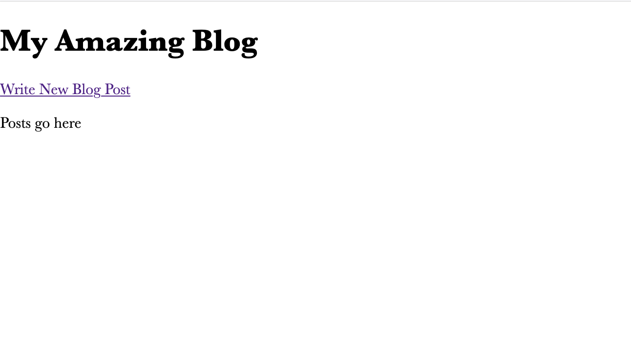 Screenshot of the page we built