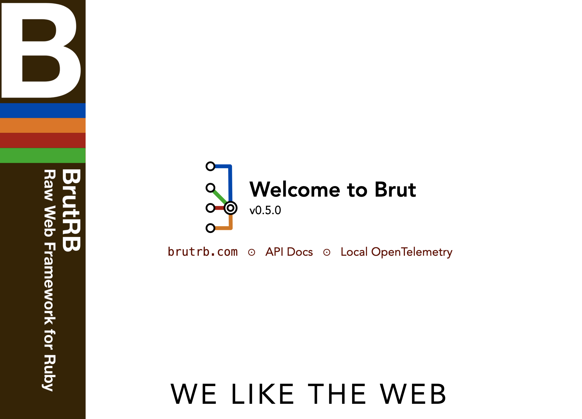 Screenshot of the Brut welcome screen